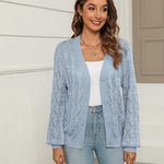 Nadorine Women's Lightweight Crochet Cropped Cardigan