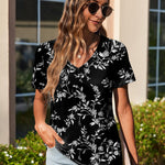 Nadorine Short Sleeve Shirts Dressy Tops with Pleats