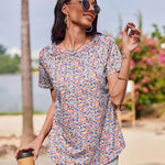 Zeagoo Womens Short Sleeve Tunic Shirts Floral Print Tops