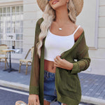 Nadorine Women 2024 Lightweight Crochet Cardigan Long Sleeve Open Front Knit Sweater Summer Kimono Cover Up with Pockets