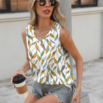 Nadorine Women Eyelet Tank Tops Sleeveless Shirts V Neck Cute Top