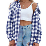 Long/Roll Up Sleeve Cotton Plaid Shirts - Nadorine (Us Only)
