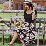 Nadorine Casual Dress Floral Patchwork Dress with Pockets