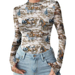 Fashion Slim Fit Mesh Long Sleeve Underwear T-shirt (US Only)