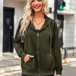 Nadorine Lightweight Hoodies Full Zip Up Oversized Sweatshirts