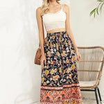 Nadorine Women's Boho Floral Skirt