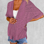 Nadorine 3/4 Sleeve Cardigans Open Front Beach Coverup