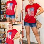 Nadorine Flag Shirts Short Sleeve Patriotic Shirt 4th of July Tee