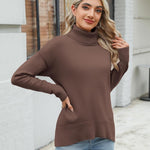 Nadorine Pullover Women's Turtleneck Elegant Long Sleeve Jumper