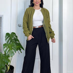 Nadorine Sherpa Fleece Jacket Faux Fuzzy Casual Zip Up Coat