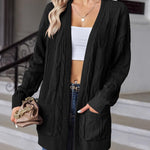 Nadorine Women's Oversized Cardigan Cable Knit V Neck Sweater