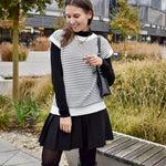 Nadorine Cap Sleeve Sweater Vest Knit Sweater