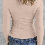 Zeagoo Womens Long Sleeve Stretch Crewneck Ribbed T-Shirt
