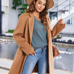 Nadorine Long Sleeve Shirts for Women V Neck Casual Sweaters