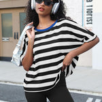 Nadorine Women Short Sleeve T Shirts Round Neck Oversized Tee