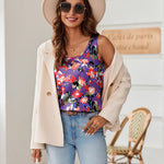 Nadorine Silk Satin Tank Tops for Women Scoop Neck Sleeveless Tops