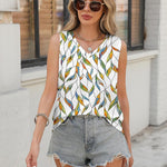Nadorine Women Eyelet Tank Tops Sleeveless Shirts V Neck Cute Top