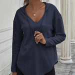 Nadorine Women's Hoodie Long Sleeve V Neck Pullover Tops (DE Only)