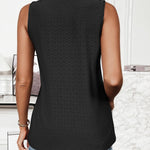 Nadorine Sleeveless Eyelet Shirts High Neck Top