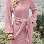 Nadorine Women's Casual Knit Dress Long Sleeve Bodycon Dress