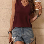 Zeagoo Women's Tank Tops Loose Fit Casual V Neck Boho Shirts