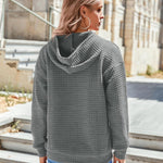 Nadorine Hoodie Oversize Hoodie Casual Waffle Pullover (DE Only)
