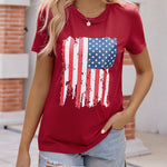 Nadorine Flag Shirts Short Sleeve Patriotic Shirt 4th of July Tee