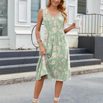 Nadorine Casual Dress Sleeveless Midi Swing Tank Sundress
