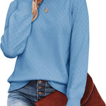 Nadorine Women's Knitted Jumper Elegant Crew Neck Pullover