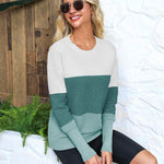 Nadorine Women's Long Sleeve Sweater Casual Ribbed Knit Pullover