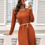 Nadorine Women's Knitted Dress Long-Sleeve Elegant Dresses (DE Only)