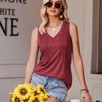 Zeagoo Women's Tank Top Sleeveless Tops V-Neck Blouse (DE Only)