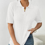 Nadorine Women Short Sleeve Sweater Pullover Polo Tops