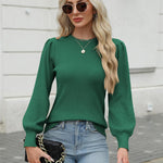 Nadorine Women's Pullover Knitted Pullover Crew Neck Tops