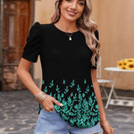Nadorine Blouse Dressy Casual Puff Short Sleeve Boho Tops