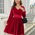 Nadorine Women's Elegant Velvet Dress Winter Dress (DE Only)
