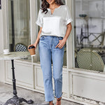 Satin Silk Blouse Tops - Nadorine (Us Only)