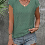 Nadorine T Shirt Women's V-Neck Short Sleeve Blouse Top (DE Only)