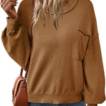Zeagoo Womens Oversized Sweaters Lantern Sleeve Knit Tops