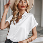 Satin Button Down Shirts- Nadorine (Us Only)
