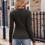Nadorine Long Sleeve T Shirts Casual V Neck Ribbed Tunic Tops