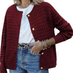 Nadorine Women's Knit Cardigan Long Sleeve Open Front Cropped Jackets
