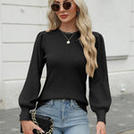 Nadorine Women's Pullover Knitted Pullover Crew Neck Tops