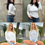 Zeagoo Women's T-Shirt Ribbed Long Sleeve Shirts (DE Only)