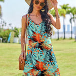 Nadorine Casual Beach Boho Dress Sleeveless Crewneck Tank Dress