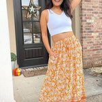 Nadorine Women's Boho Floral Skirt
