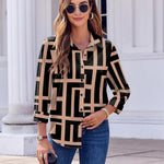 Nadorine Button Down Shirts Dressy Floral Printed Blouse