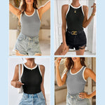 Nadorine 2 Pack Tank Tops Sleeveless Ribbed Shirts