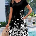 Zeagoo Womens Summer A-Line Flowy Dress with Pockets