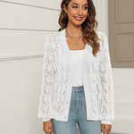 Nadorine Women's Lightweight Crochet Cropped Cardigan